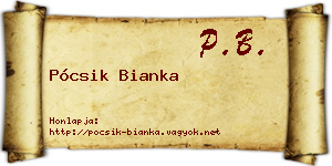 Pócsik Bianka névjegykártya