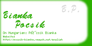 bianka pocsik business card